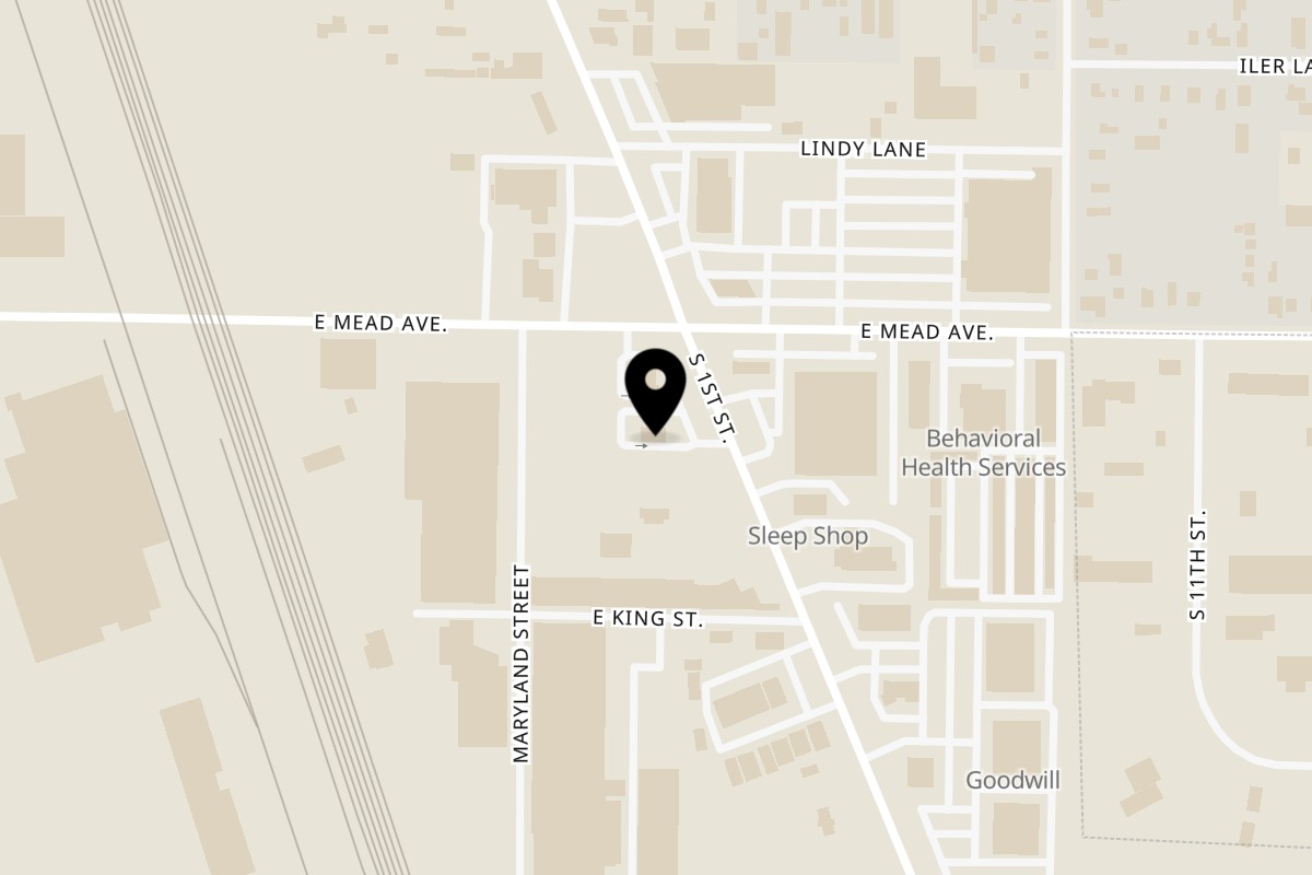 Map showing the location of Bruchi's CheeseSteaks & Subs Yakima - 1806 S 1st St on 1806 S 1st St in Yakima
